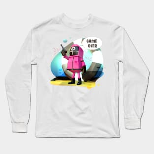 squid game pink jumpsuit, Circle mask Long Sleeve T-Shirt